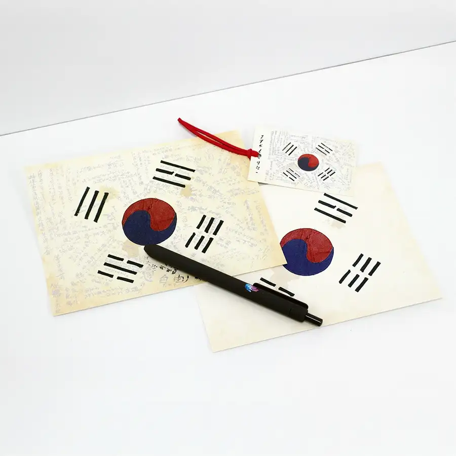 太極旗明信片+原子筆+書籤組合
