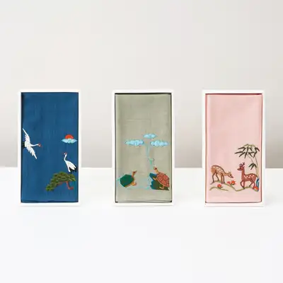 Ten Symbols of Longevity Embroidered Handkerchief