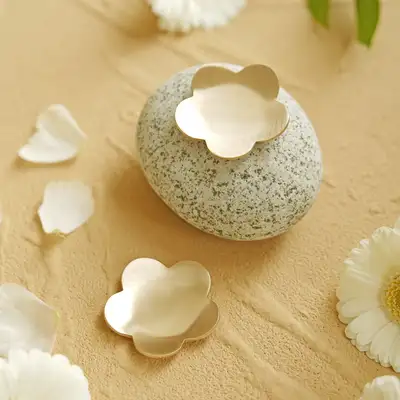傳統黃銅花形湯匙架 2入組