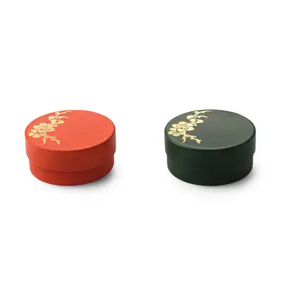 Leather Gold Foil Round Storage Box
