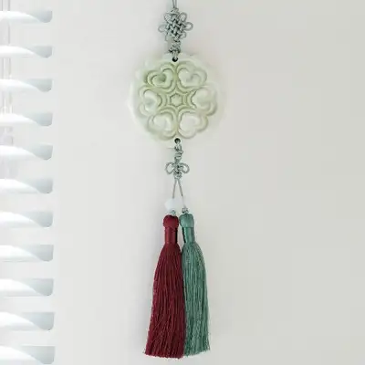 Cloud Flower Scented Norigae + Aroma Oil Set (Jade Green)