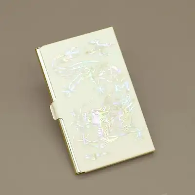 Mother-of-Pearl Lacquerware Gold-Plated Business Card Case