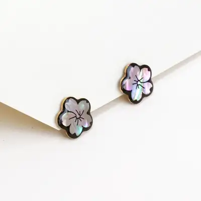 Mother-of-Pearl Inlay Stud Earrings