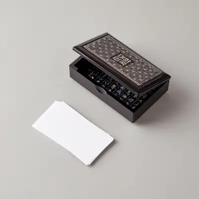 Mother-of-Pearl Flower Lattice Business Card Holder