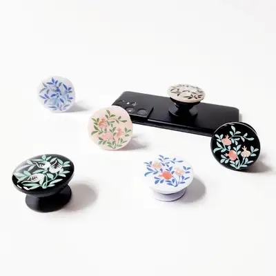 Mother-of-Pearl Smart Pop Grip with Blue and White Porcelain Plate Pattern