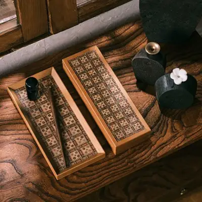 Dancheong Pattern Pen Holder and Pen Dish Set