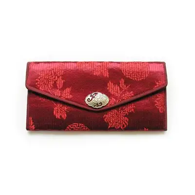 Silk Dupioni Quilted Long Wallet