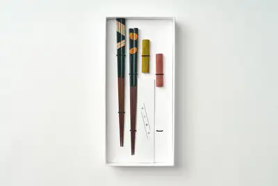 Striped Chopsticks 2p + Chopstick Rests 2p