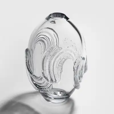 Transparent Brushstroke Glass Vase