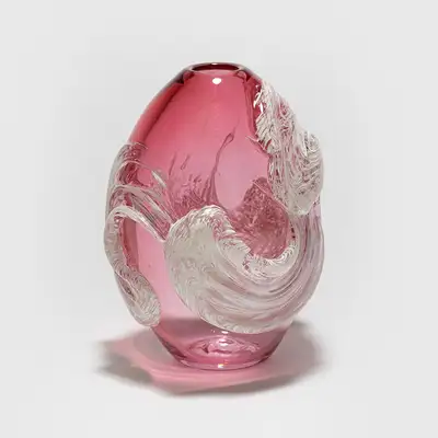 White Stroke Glass Vase