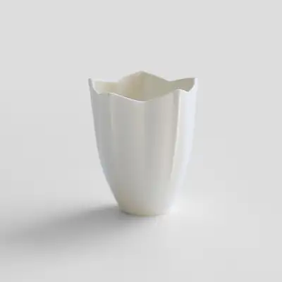 White Porcelain Five-sided Daffodil Cup
