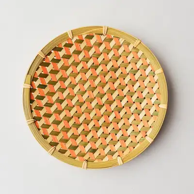 Three-Color Dyed Bamboo Plate