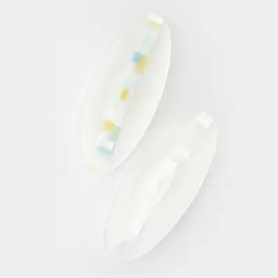 Oval Glass Dish with Line Patchwork
