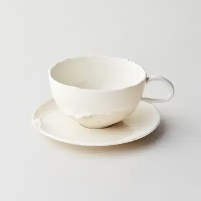 Defects Series – LCMA Briquette Ash Latte Cup & Saucer