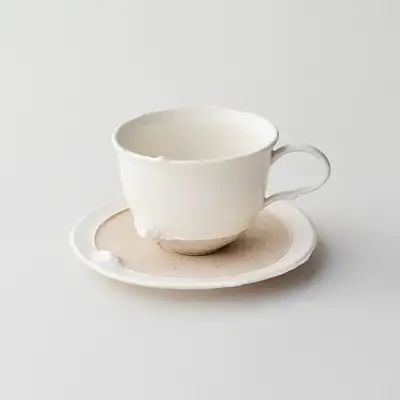 Defect Series – LCMA Briquette Ash Tea Cup & Saucer