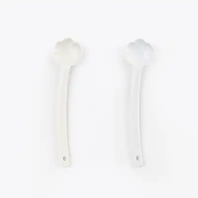 White Porcelain Petal Spoon & Muddler