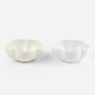 White Porcelain Five-Leaf Bowl (M)