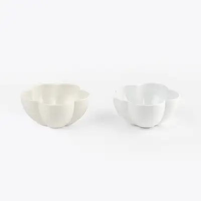 White Porcelain Five Leaf Bowl (S)