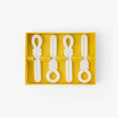 Knot Pattern Spoon Rest Set (White)