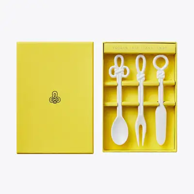 Knot Dessert Cutlery Set (White)