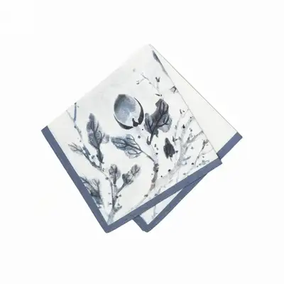 Ink Peony Cotton Handkerchief