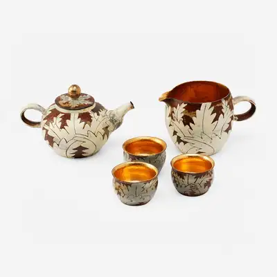 Gold Peony Onggi Tea Set