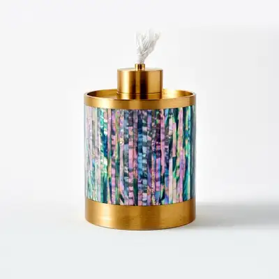 Mother-of-Pearl Oil Lamp