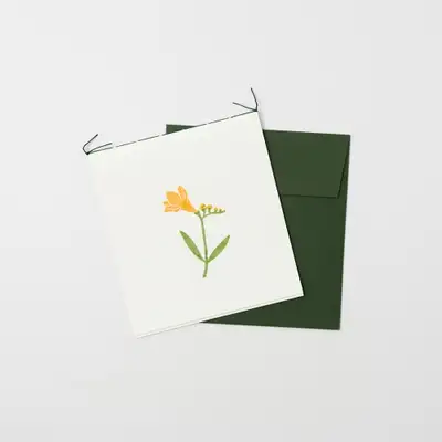 Hanji Embroidered Card - Freesia
