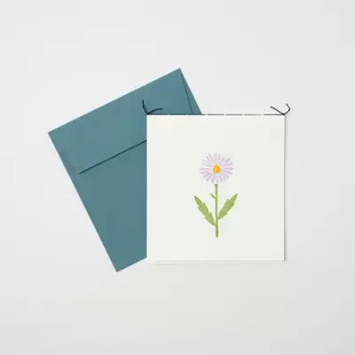 Korean Paper Hand-Stitched Card - Aster