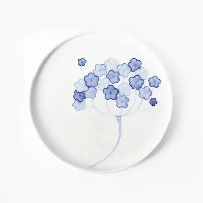 Blue and White Flower Petal Round Plate (Small/Large)