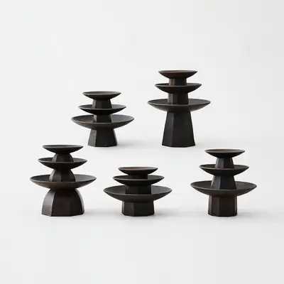 Black Porcelain Coupe Dish S/M/L (Round/Low Polygon/Polygon/Octagon/Diamond)