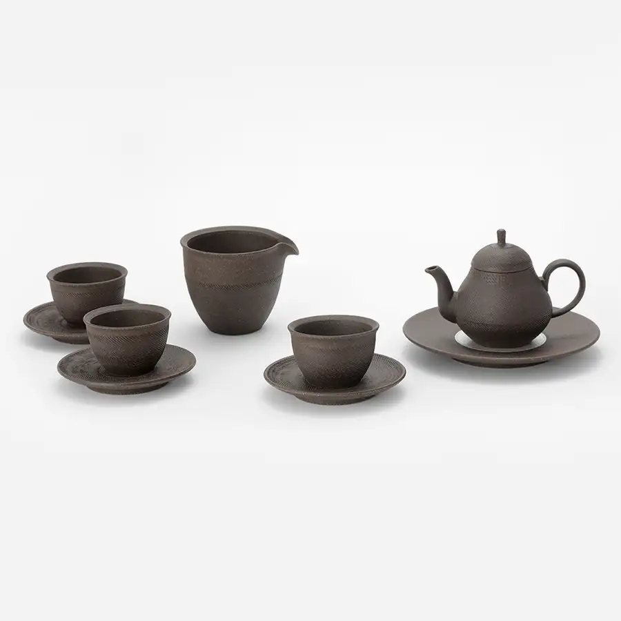 黑土树枝形银釉茶具套装