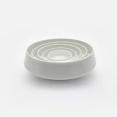 White Porcelain Line Rice Bowl Set