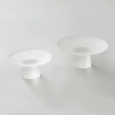 Black and White Octagonal Pedestal Dish (Small/Medium)