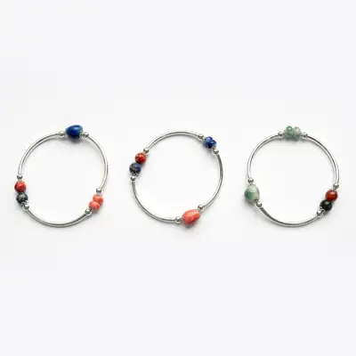 Ceramic Bead Silver Bracelet (1p)