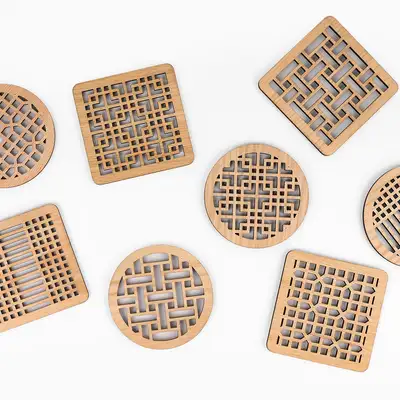 Traditional Lattice Coaster (Oak)