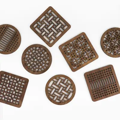 Traditional Lattice Coaster (Walnut)