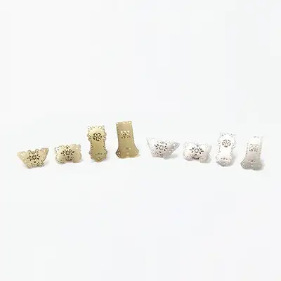 Jangseok Pattern Pin/Brooch (Brass/Silver) (1pc)
