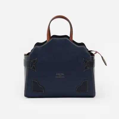Korean Hanji Hanok Tote Bag Courtyard (Blue)