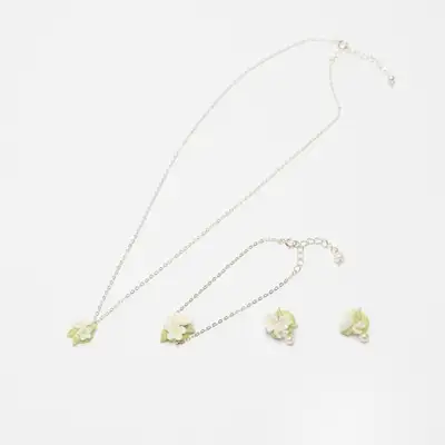 Buckwheat Flower 3-Piece Set (Necklace + Earrings + Bracelet)