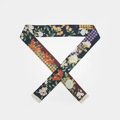 Minhwa Pattern Silk Mini Scarf (Green)