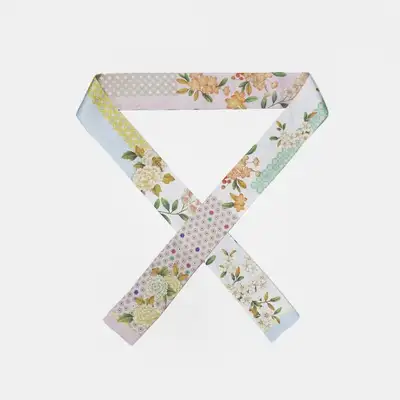 Minhwa Pattern Silk Mini Scarf (Pink)