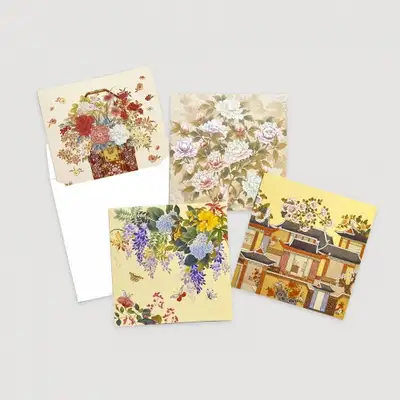 Traditional Minhwa Gratitude & Congratulations Card Set (Floral Motif)