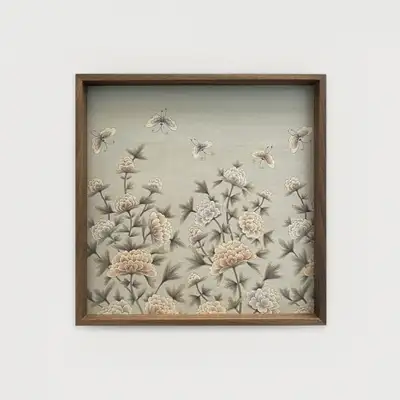 Minhwa Art Wooden Tray (Peony and Butterfly)