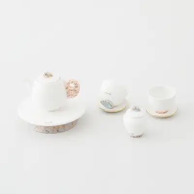 Serastone Teapot/Tea Caddy/Teacup Set/Tea Snack Plate