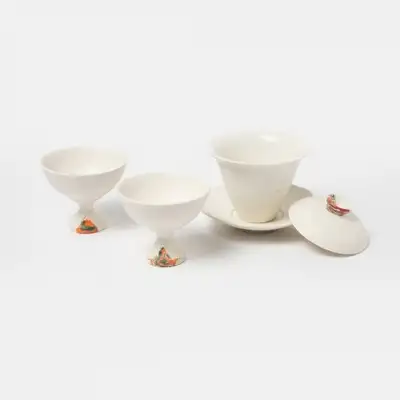Yeonrimun White Porcelain Gaiwan Set