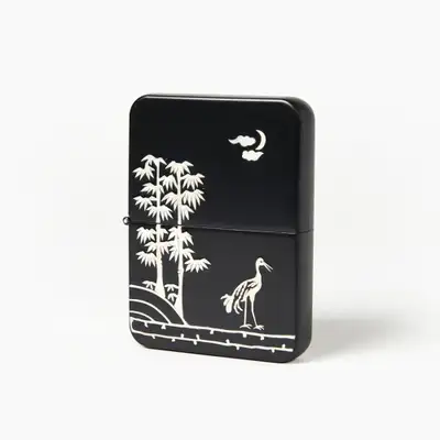 777 Nail Clipper Set with Mother-of-Pearl Inlay (Crane and Moon)