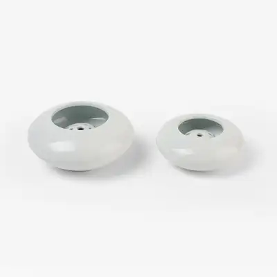 White Porcelain Pebble Vase Set (Small/Medium)