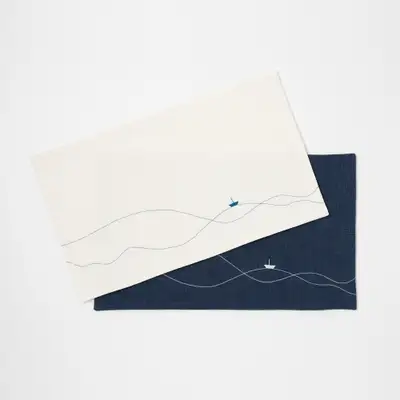 Blue Boat Tea Mat (1pc)
