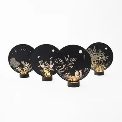 Nacre Lacquerware Moonlight Story Mood Lamp (Black)